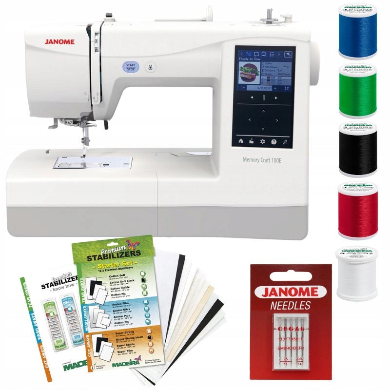 Home computer embroidery machine Janome MC100E free frame + freebies