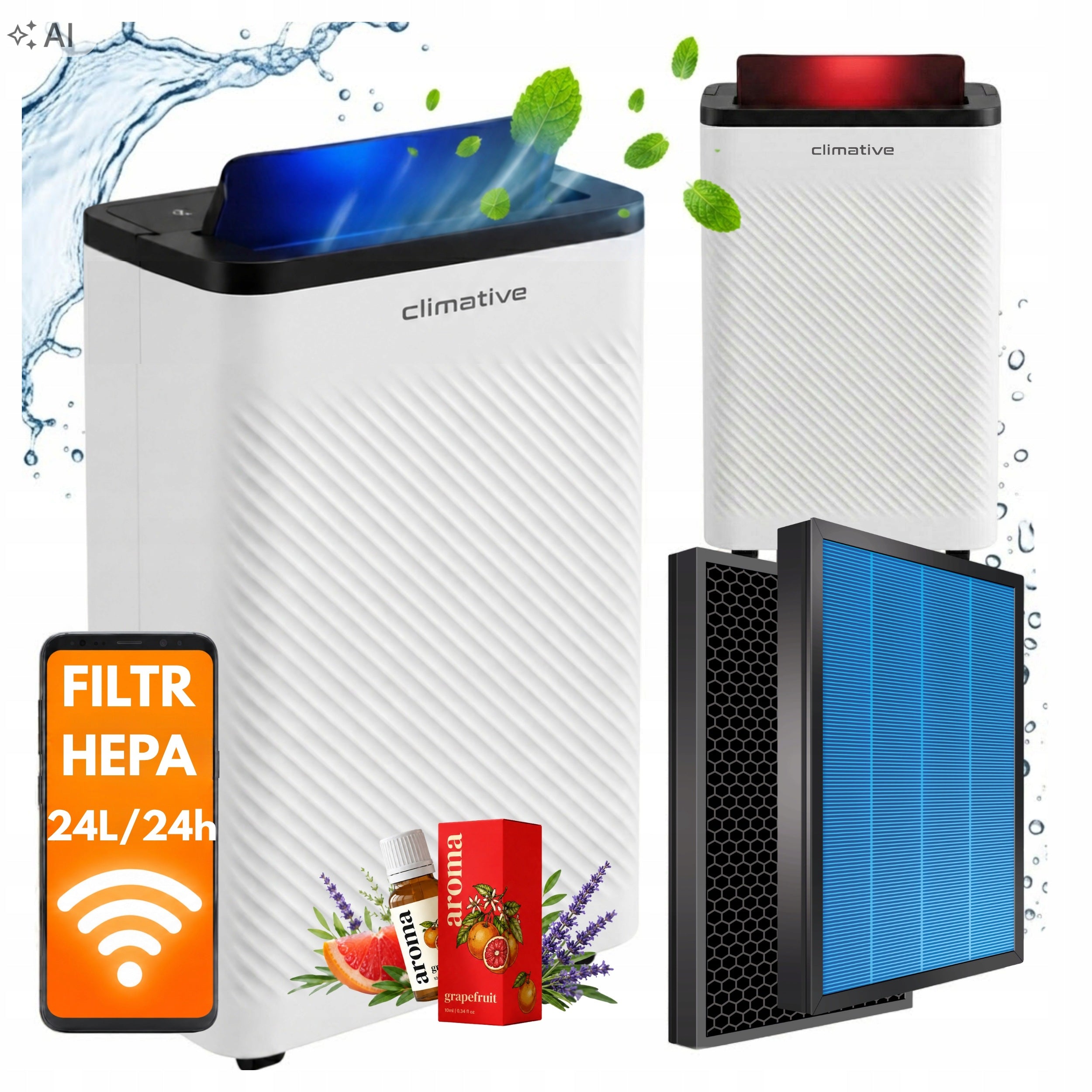 Home dehumidifier CLIMATIVE Nexi 24L WiFi+AROMA+FILTER for allergy sufferers