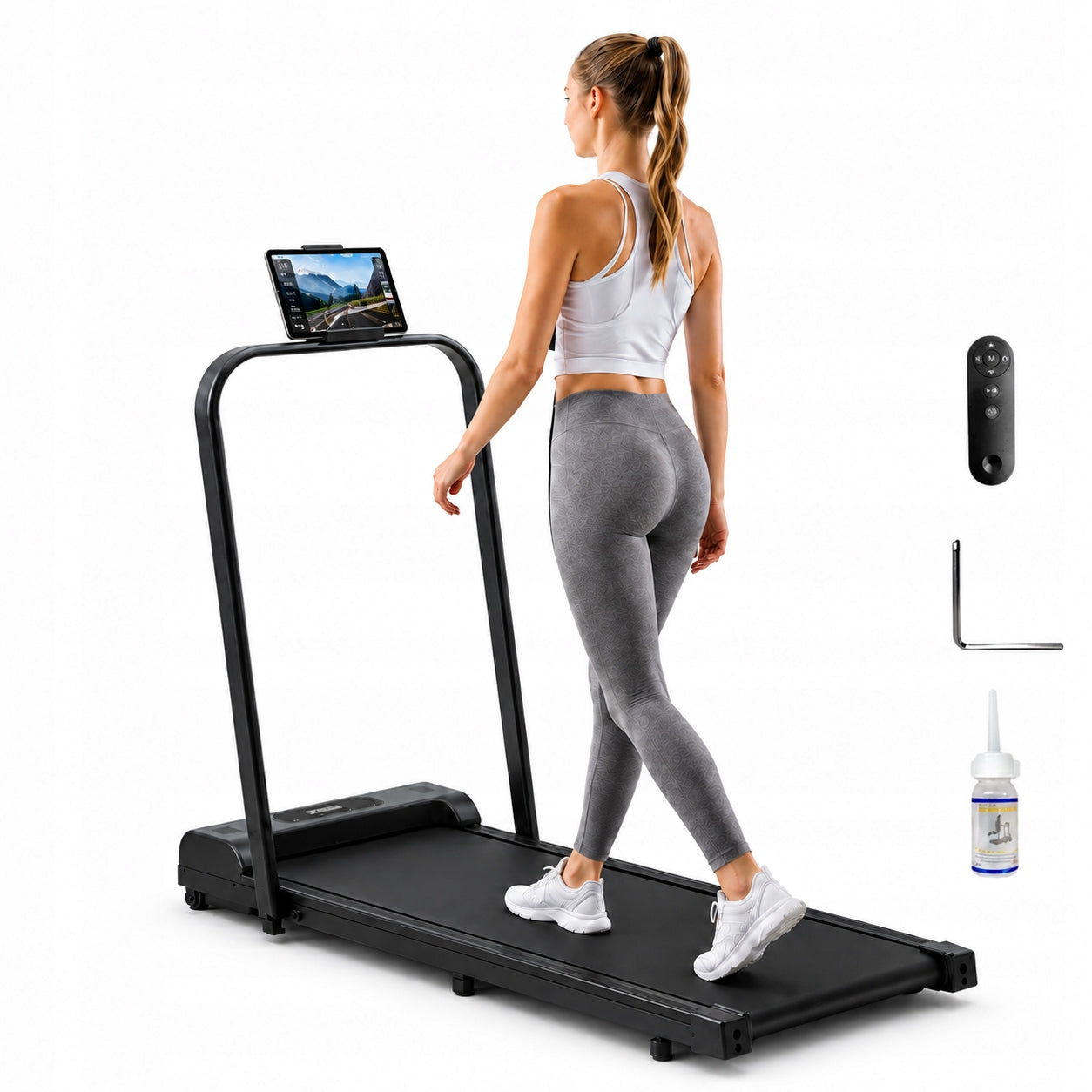 Home electric treadmill 1-10 km/h under bed stand LARGE DISPLAY