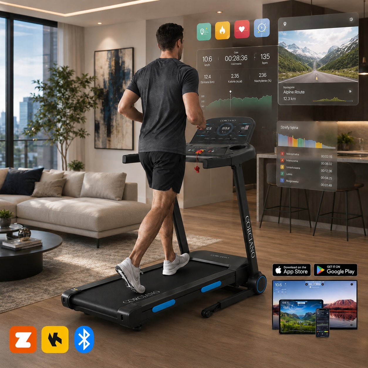 Home electric treadmill Lagos 120kg Application 16km/h Corciano Manufacturer code Bieżnia_Lagos