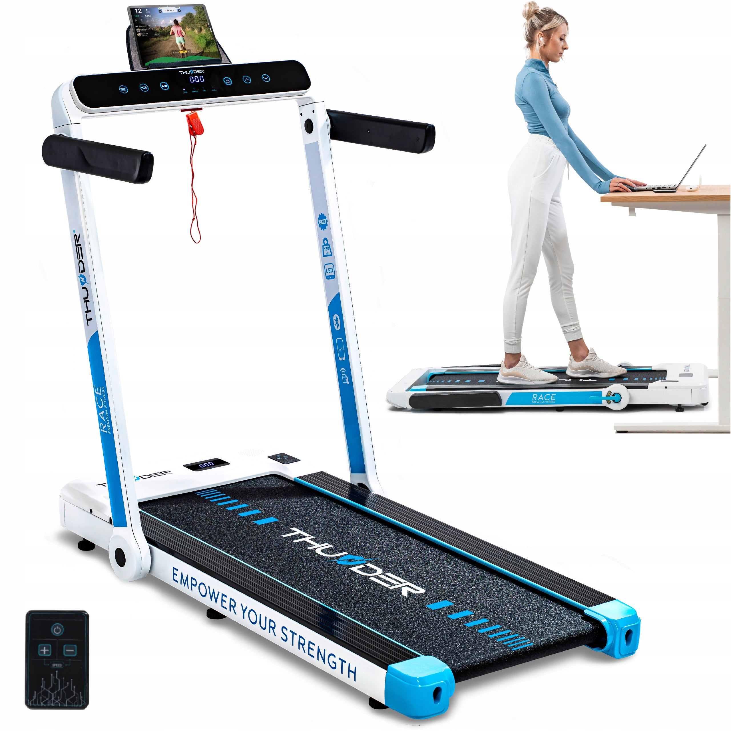 Home electric treadmill under bed 1-14 km/h application 130 kg shock absorption