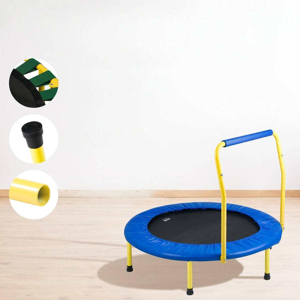 Home exercise trampoline with handrail for adults and children 92 cm Mat diameter 92 cm