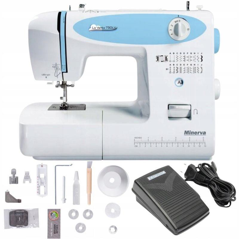 Home sewing machine mechanical 19 stitches Minerva LaVento 730LV