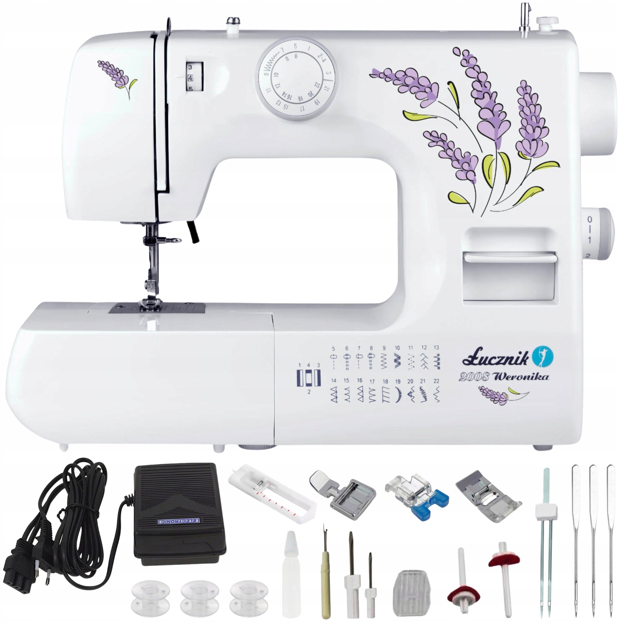 Home sewing machine mechanical ŁUCZNIK 2008 WERONIKA II 22 programs