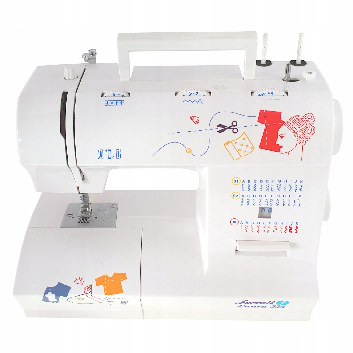Home sewing machine mechanical strong Łucznik Laura 555 35 programs Batteries included no