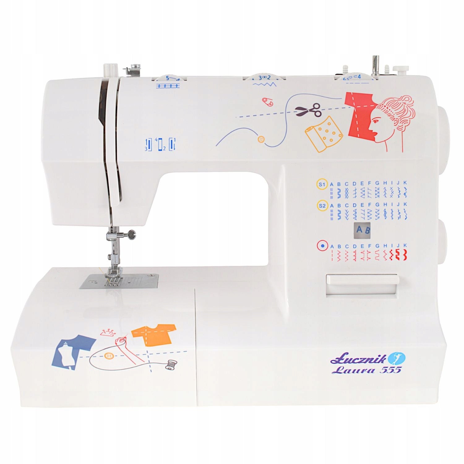Home sewing machine mechanical strong Łucznik Laura 555 35 programs Packaging status original