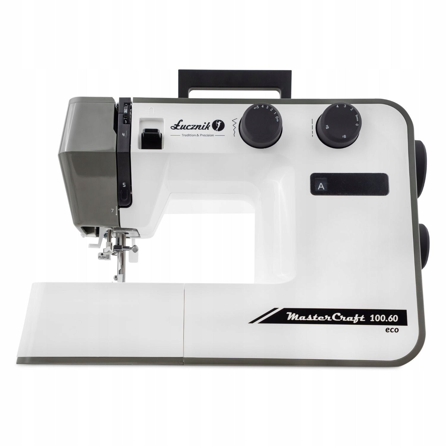 Home sewing machine metal body Łucznik Master Craft 100.60 eco Dominant color white