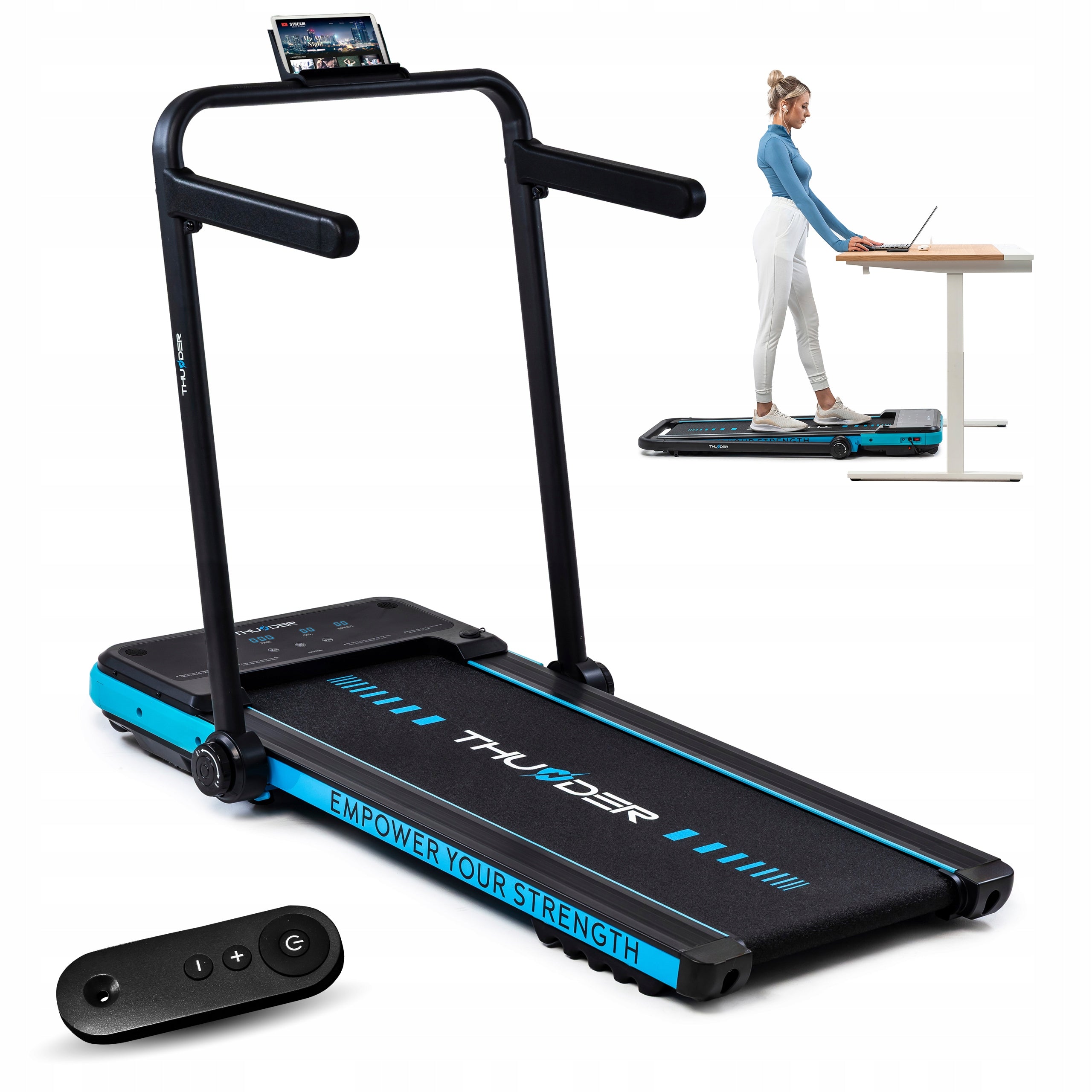 Home treadmill electric folding 12km/h under desk remote control application 130kg
