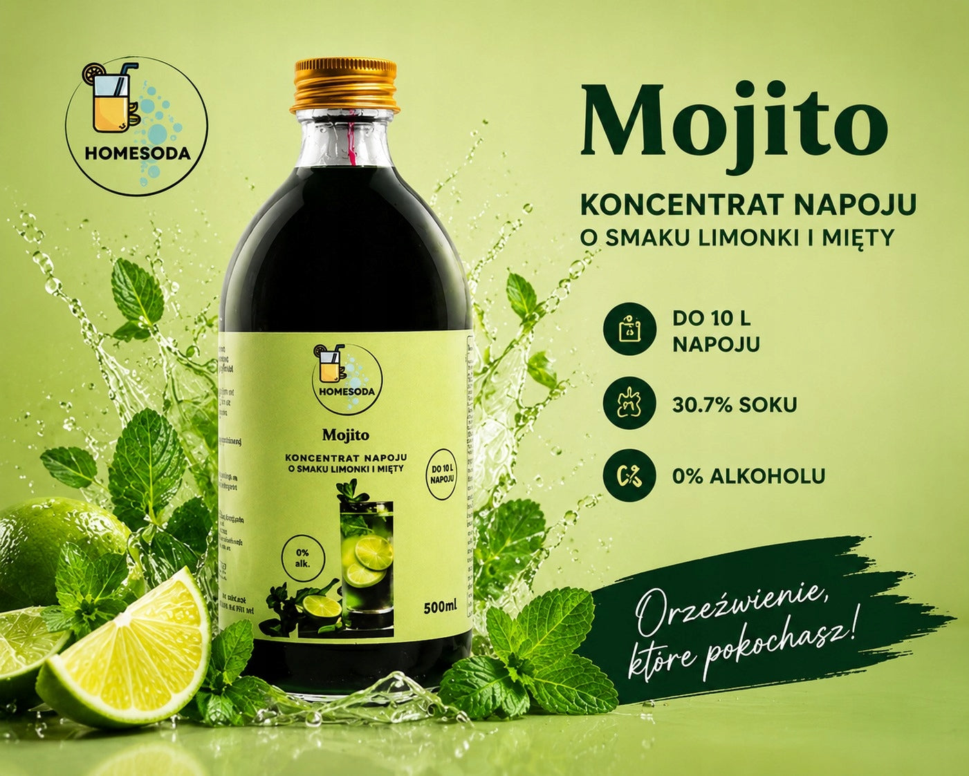HomeSoda Drink Mojito Mohito Concentrate for Saturator SodaStream Packaging status original
