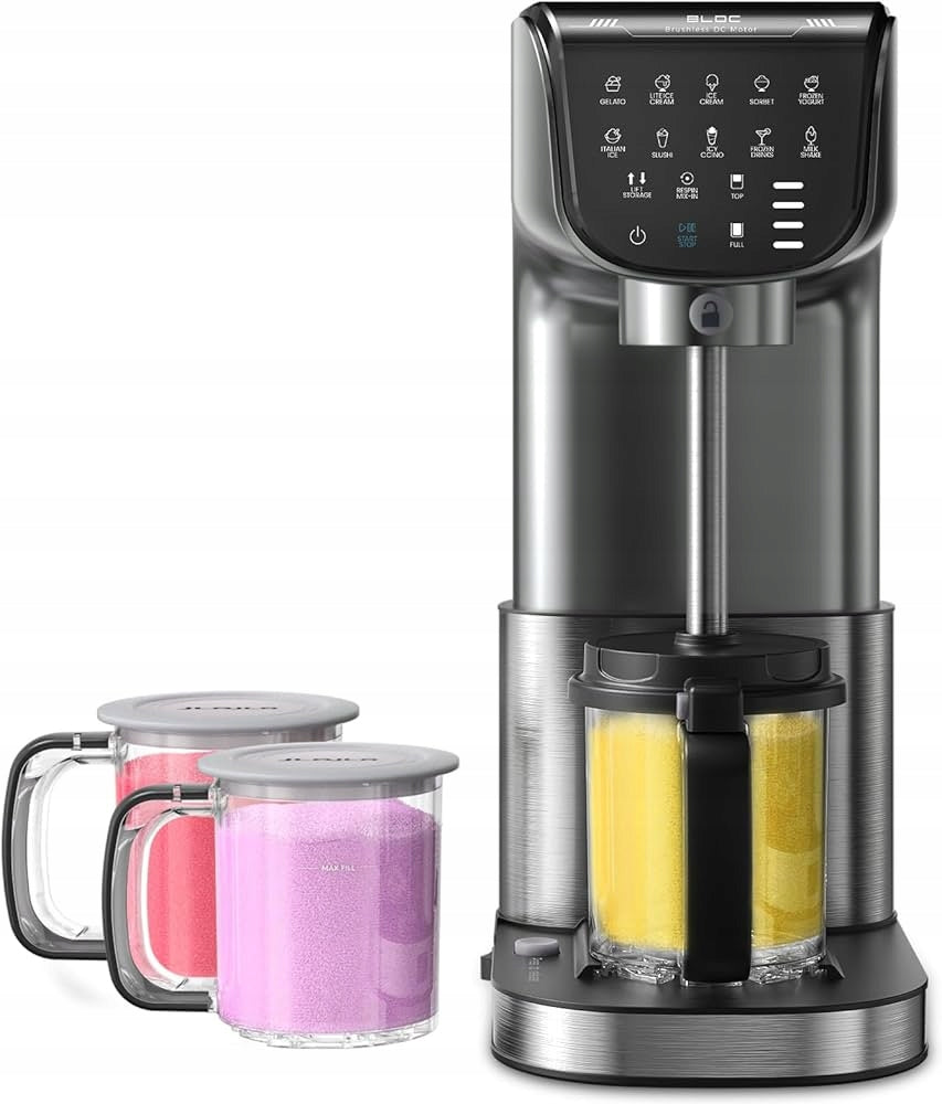 Homemade machine for ice cream, gelato and sorbets 12in1 500W