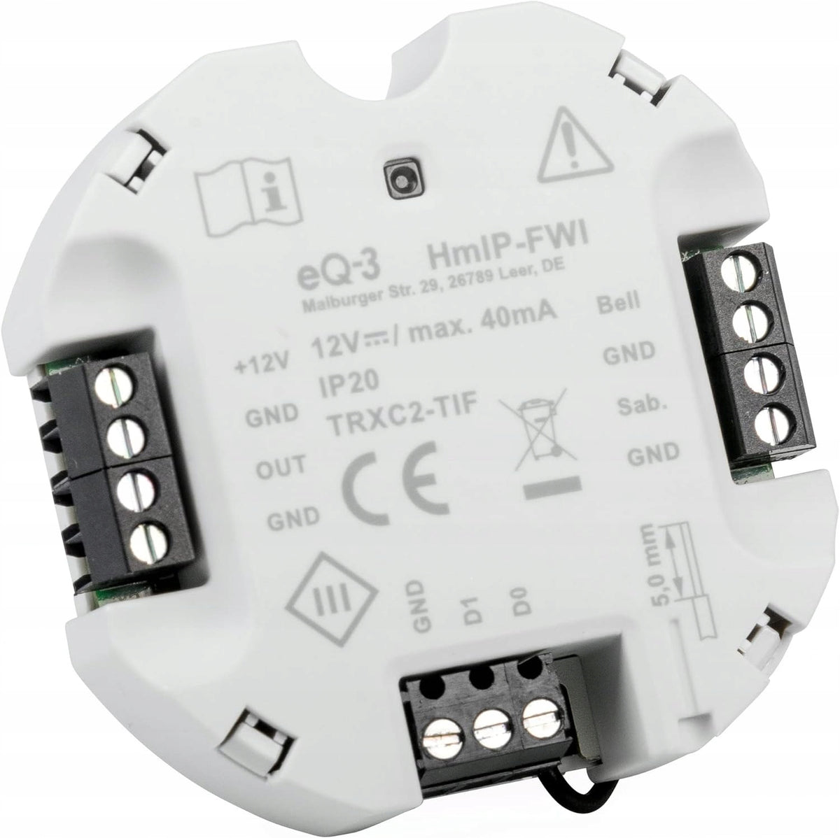 Homematic eQ-3 155182A0 HmIP-FWI Wiegand Interface for Smart Home Brand Homematic