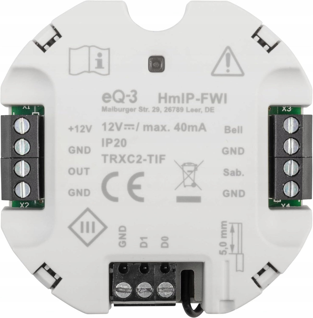 Homematic eQ-3 155182A0 HmIP-FWI Wiegand Interface for Smart Home