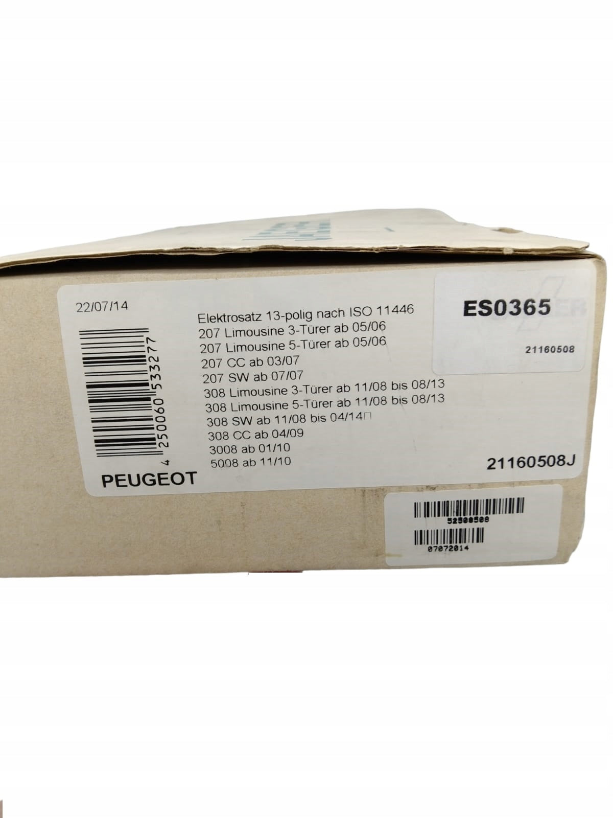 Hook harness Jaeger 21160508 13-pin Peugeot Manufacturer's catalog number 21160508