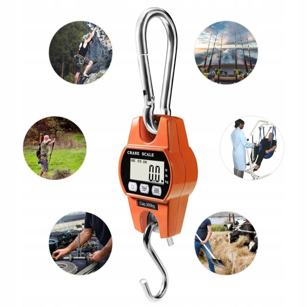 Hook scale 300kg digital LCD backlit + battery included Additional information tare function LCD display back light