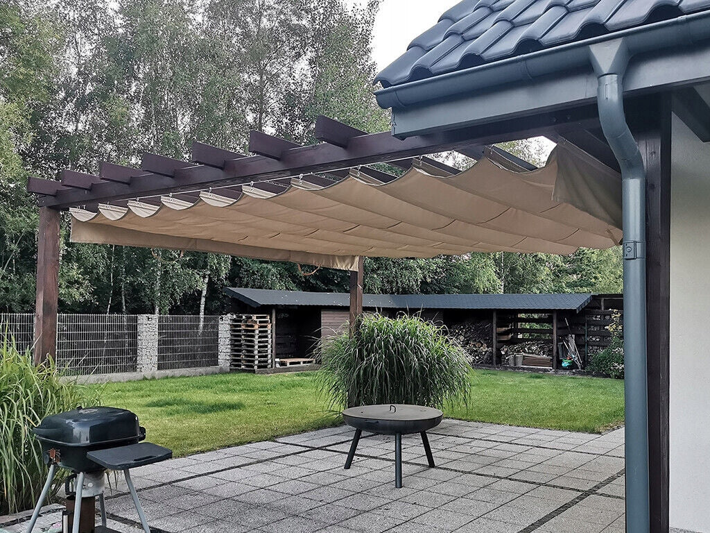 Horizontal garden awning for the terrace, retractable Roman roof, 3.5 m - made to measure Manufacturer code MO-350