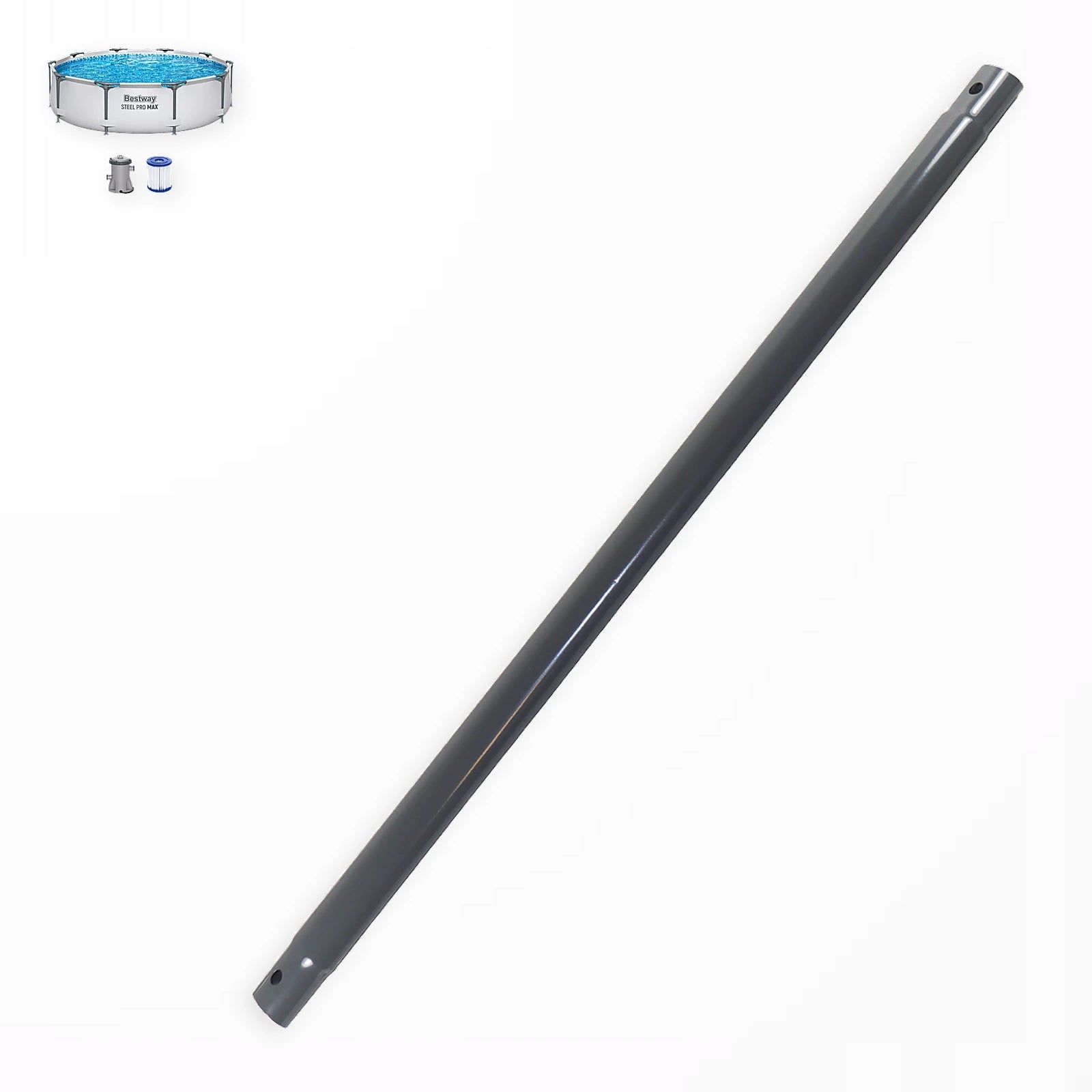 Horizontal grey tube for Bestway filter pool 56408 Steel