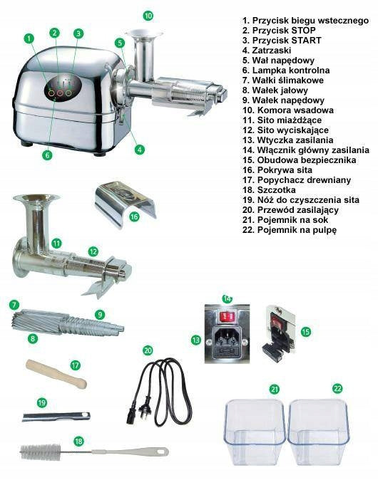Horizontal slow juicer Angel AG5500 180 W Brand Angel