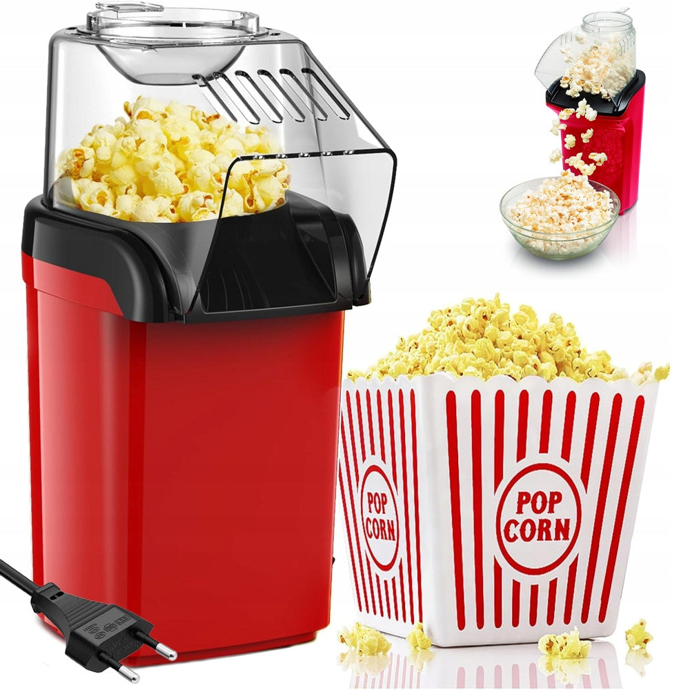 Hot Air 1200w Popcorn Machine With Measure, Red For Events Packaging status original