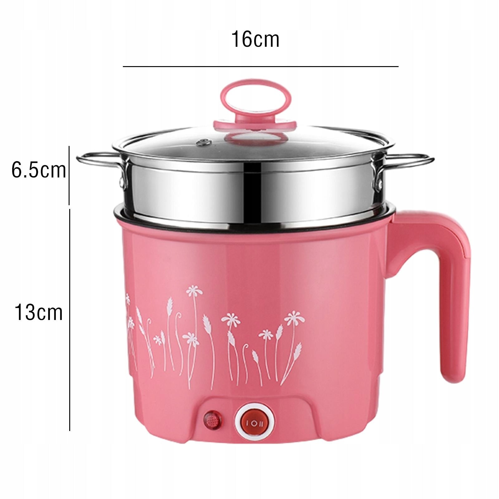 Hot Pot Electric Noodles Cooker Household Nonstick With Steamer Pink Brand no brand