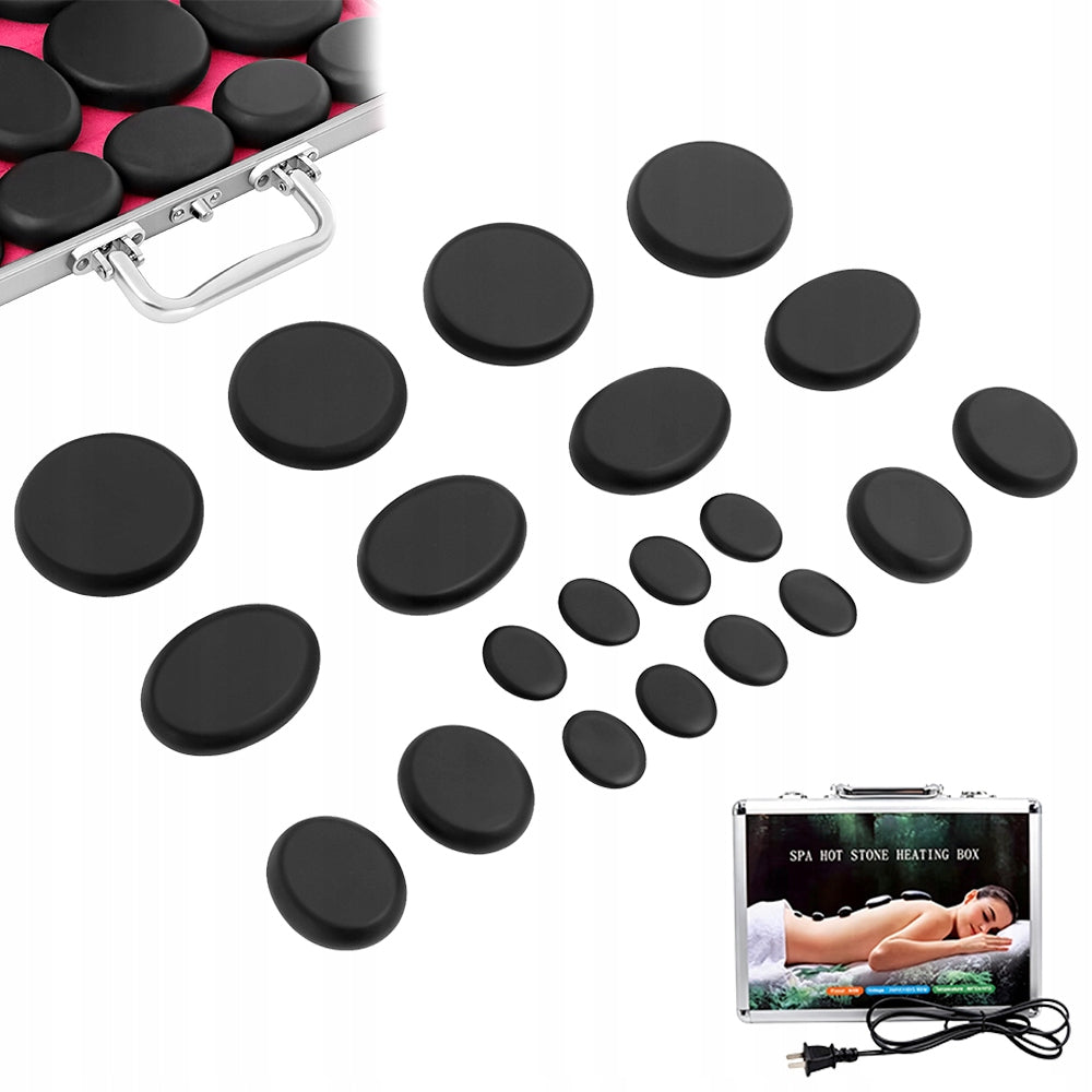 Hot Stone Massage Set, 20 Elements Volcanic Stones Kind stone