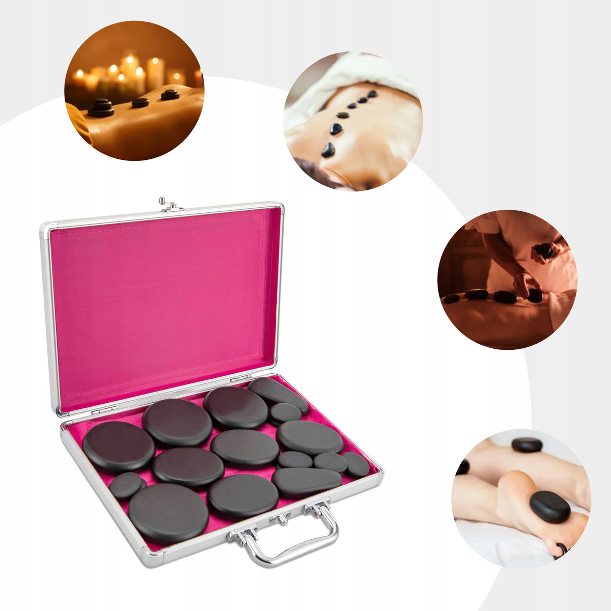 Hot Volcanic Stone Massage Set 18 Stones Spa Home Therapy Manufacturer code 769892864380