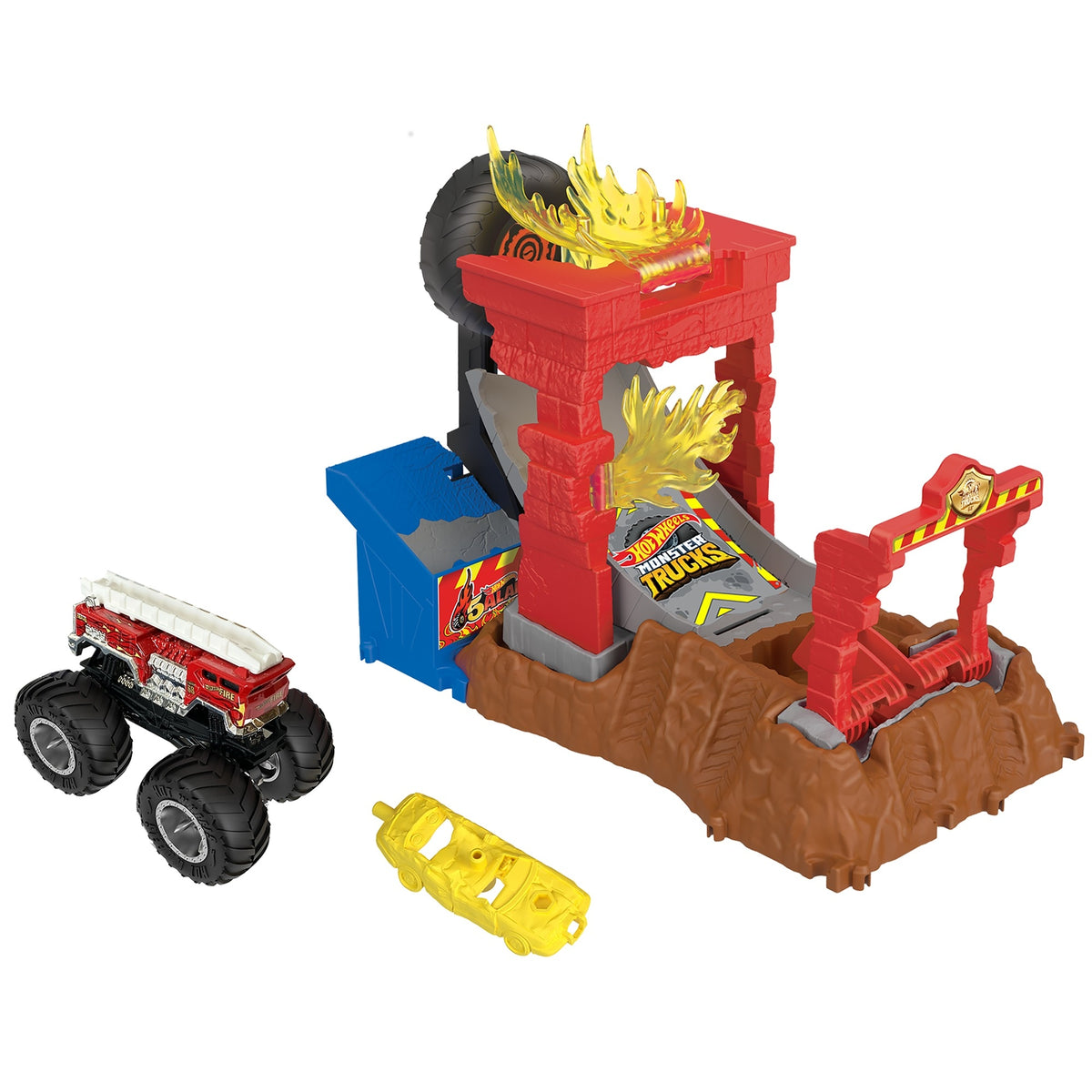 Hot Wheels Monster Truck Arena Smashers set with car 5 Alarm HNB90 Packaging status original
