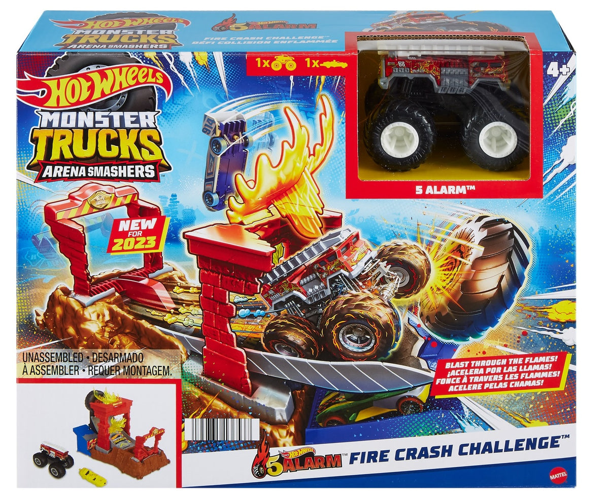 Hot Wheels Monster Truck Arena Smashers set with car 5 Alarm HNB90