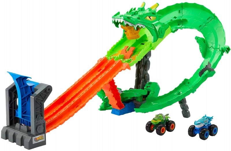 Hot Wheels Monster Trucks Dragon Race Set JFR06 Brand Hot Wheels