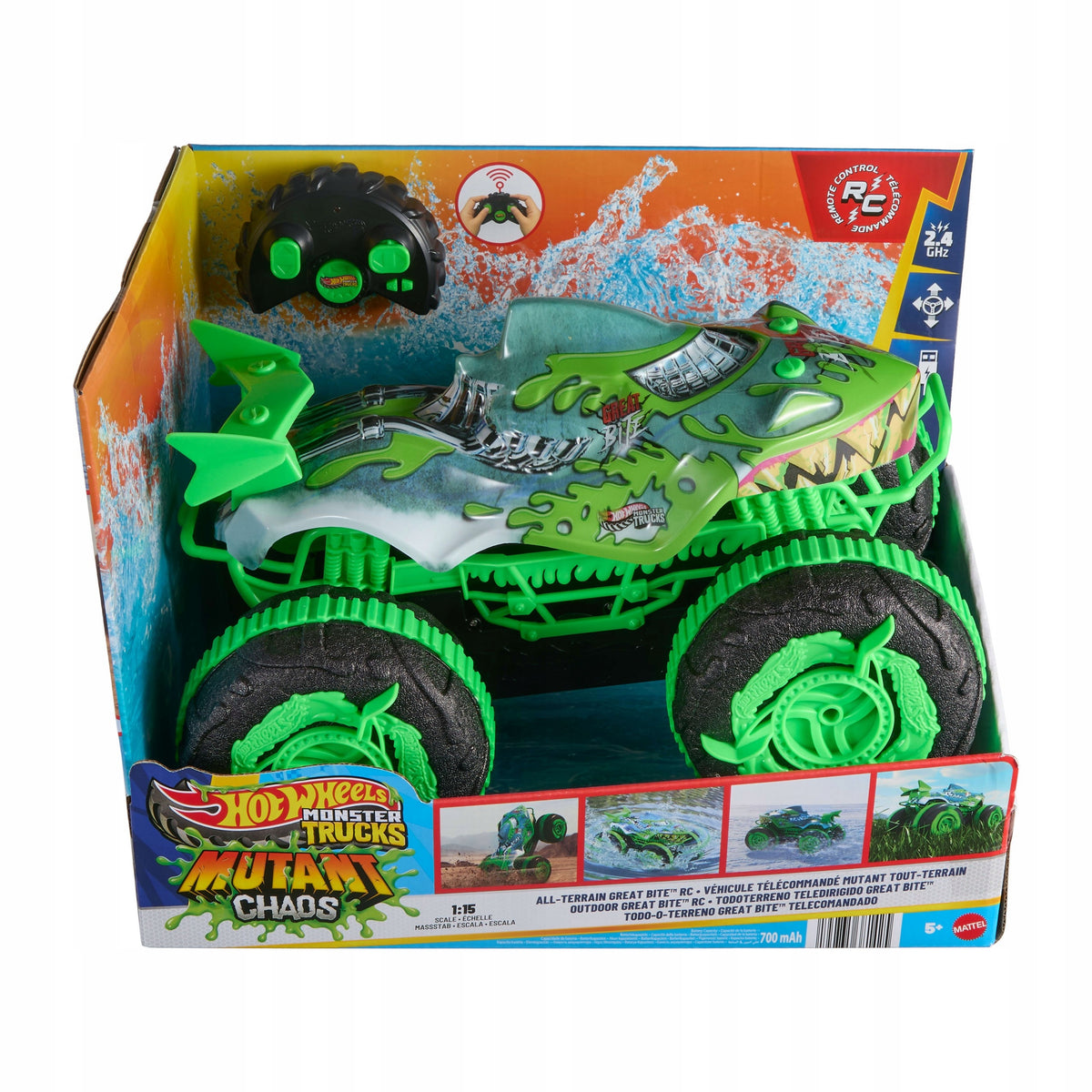 Hot Wheels Monster Trucks RC All-Terrain Mutant Great Bite JMM76