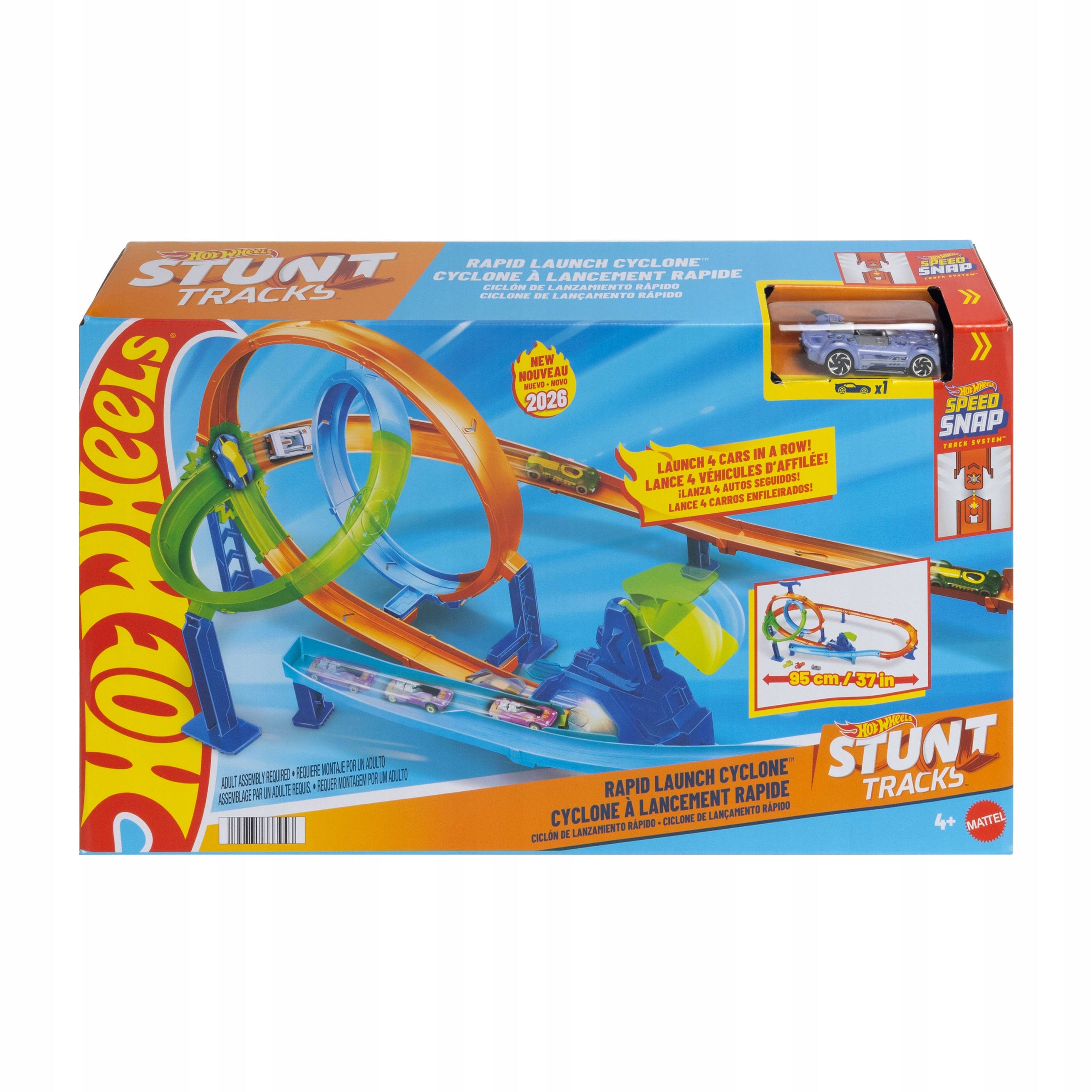 Hot Wheels Stunt Tracks Racetrack Rally Cyclone Toy Set 4+JHK73