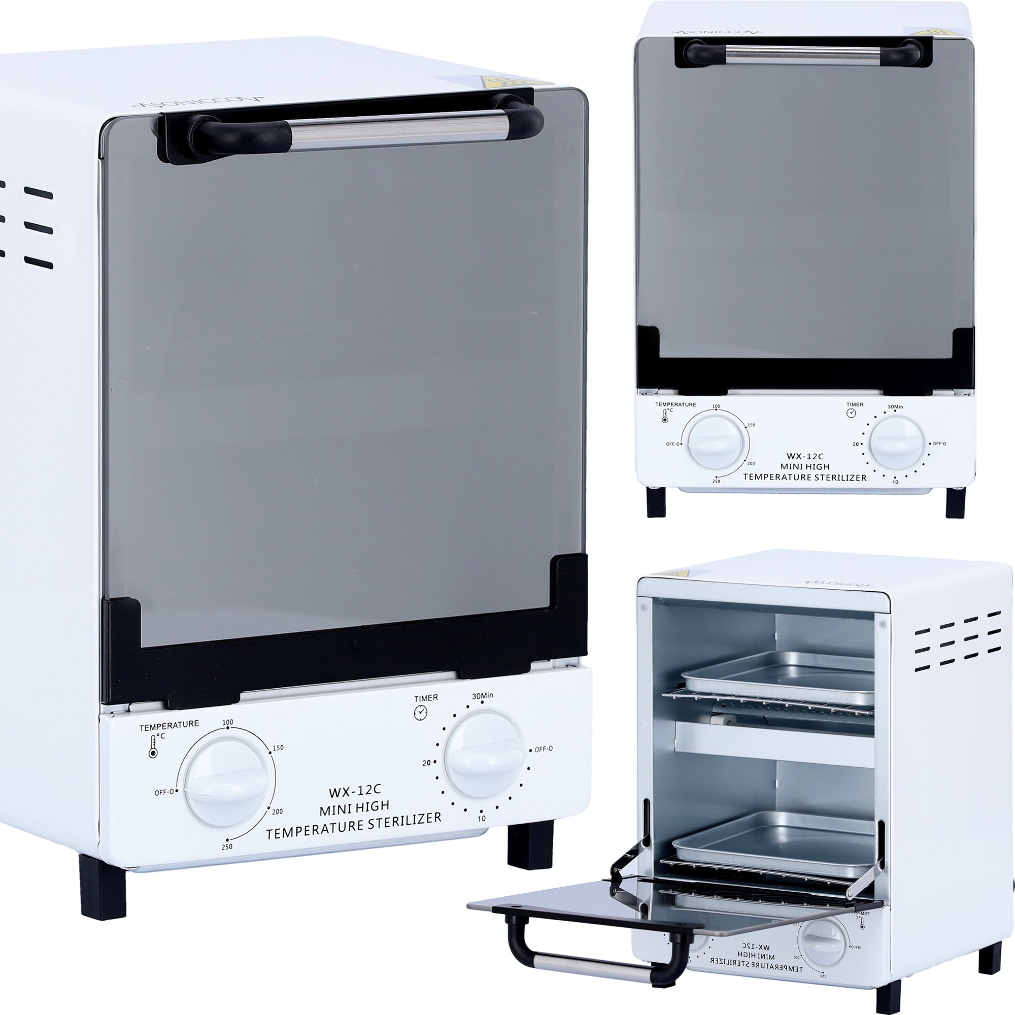 Hot air sterilizer 1000W tool disinfection 250°C with timer