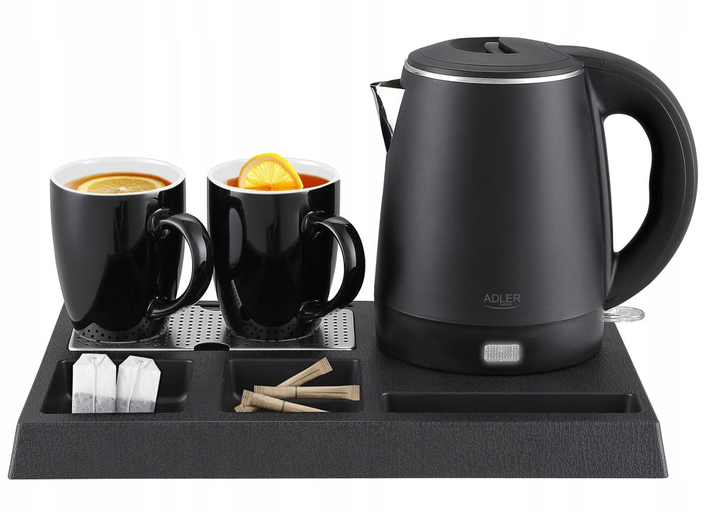 Hotel Electric Kettle Welcome Tray Set 2 Cups - Adler AD 1387