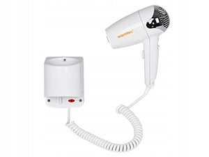 Hotel Hair Dryer 1400W Wall Mounted with Handle White Warmtec P3 Manufacturer code P3-1400W-B