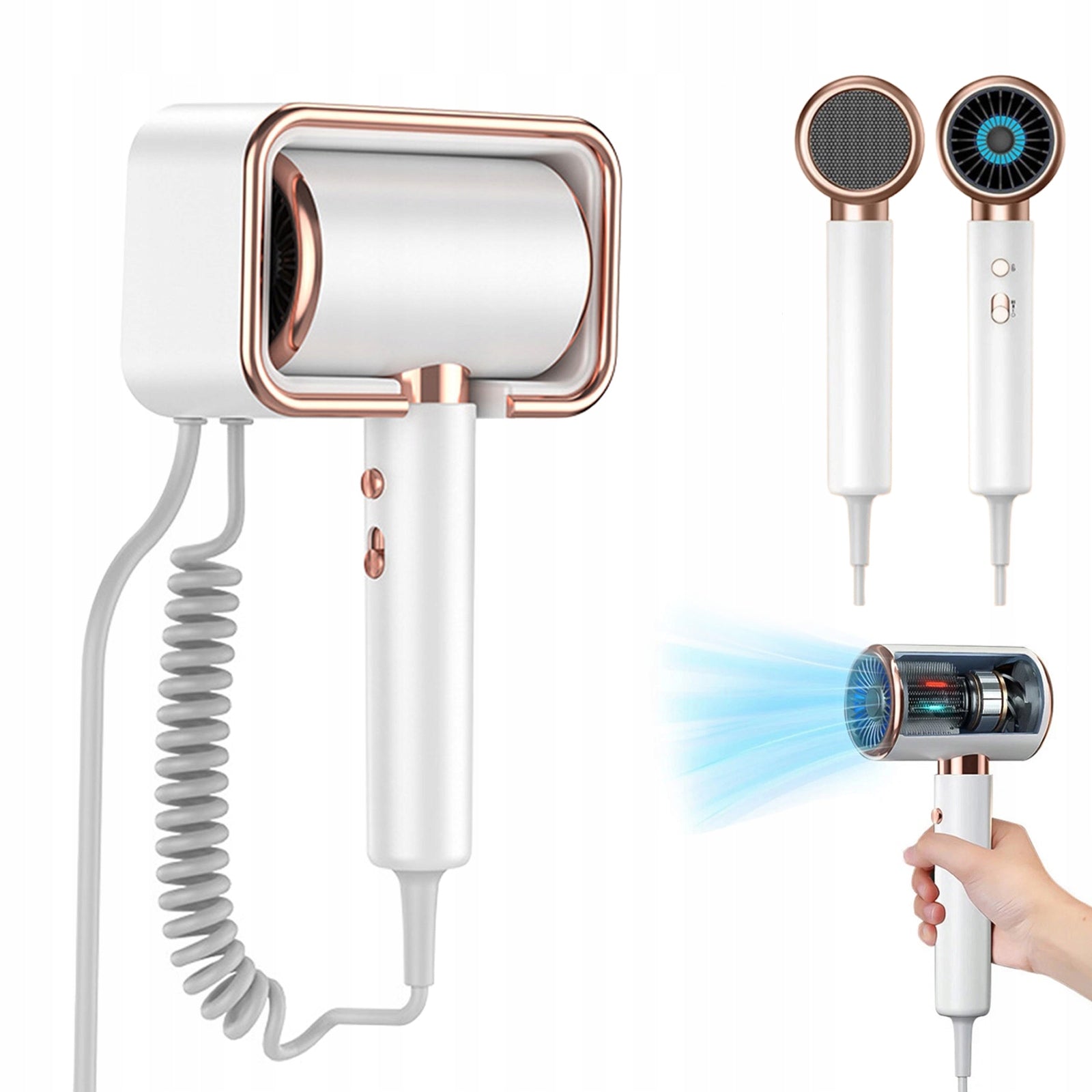 Hotel Hair Dryer Strong Concentrator 2000W Wall Mounted