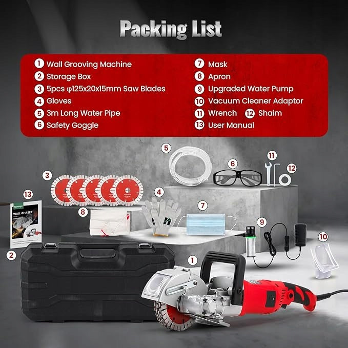 Huanyu 4000 W 125 mm Wall Milling Machine Manufacturer code B07PPF68D1