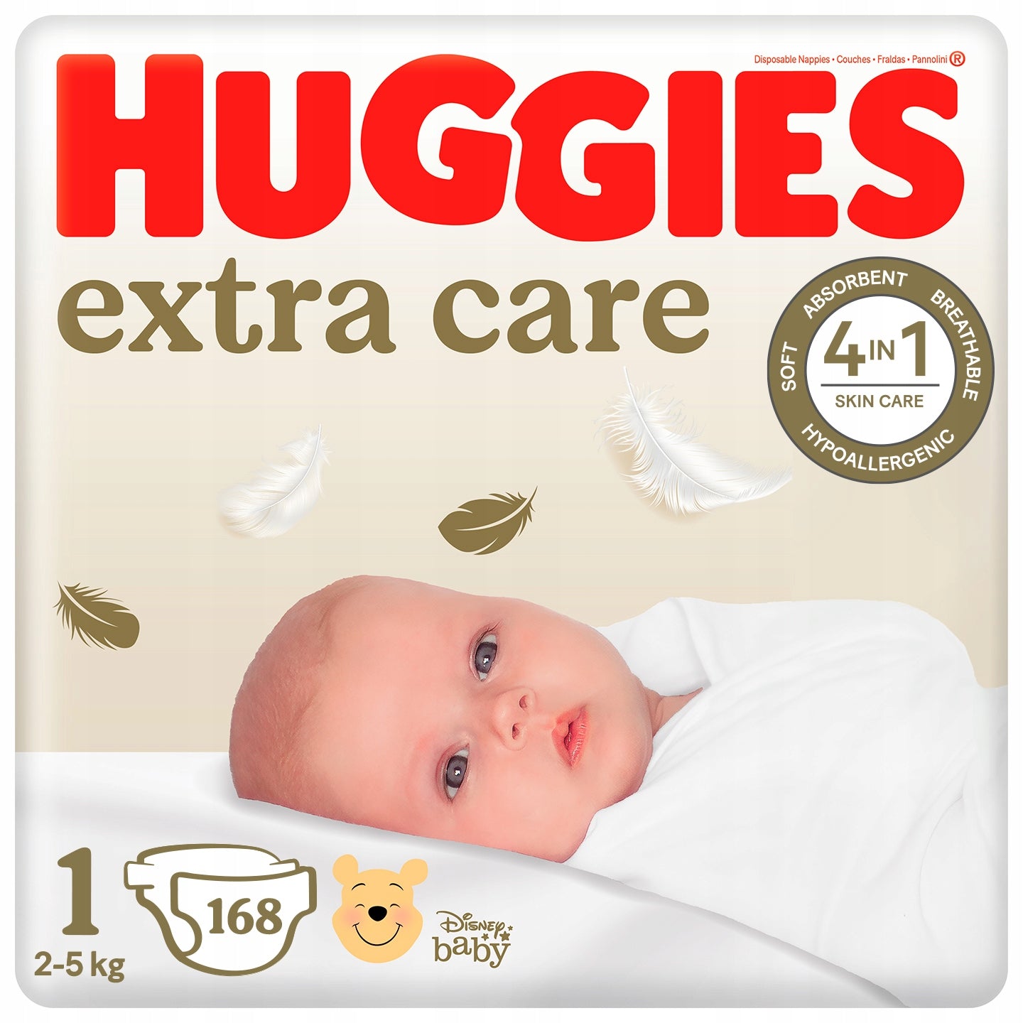 Huggies diapers Extra Care size 1 (2-5 kg ) Mega 2x84 pcs.