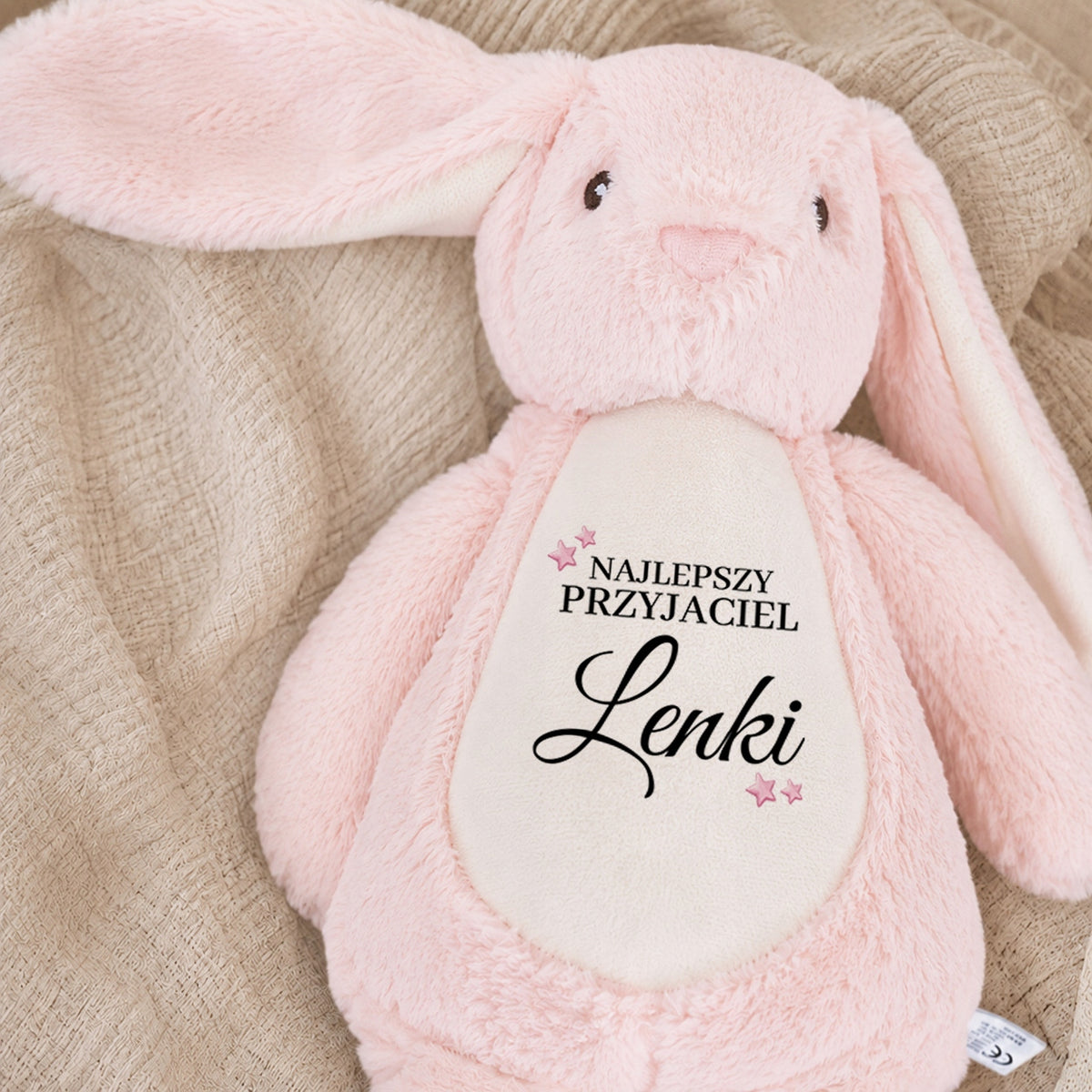 Hugging Rabbit Pink Plush Bear Perso BEST FRIEND *NAME* Brand Funandstyle