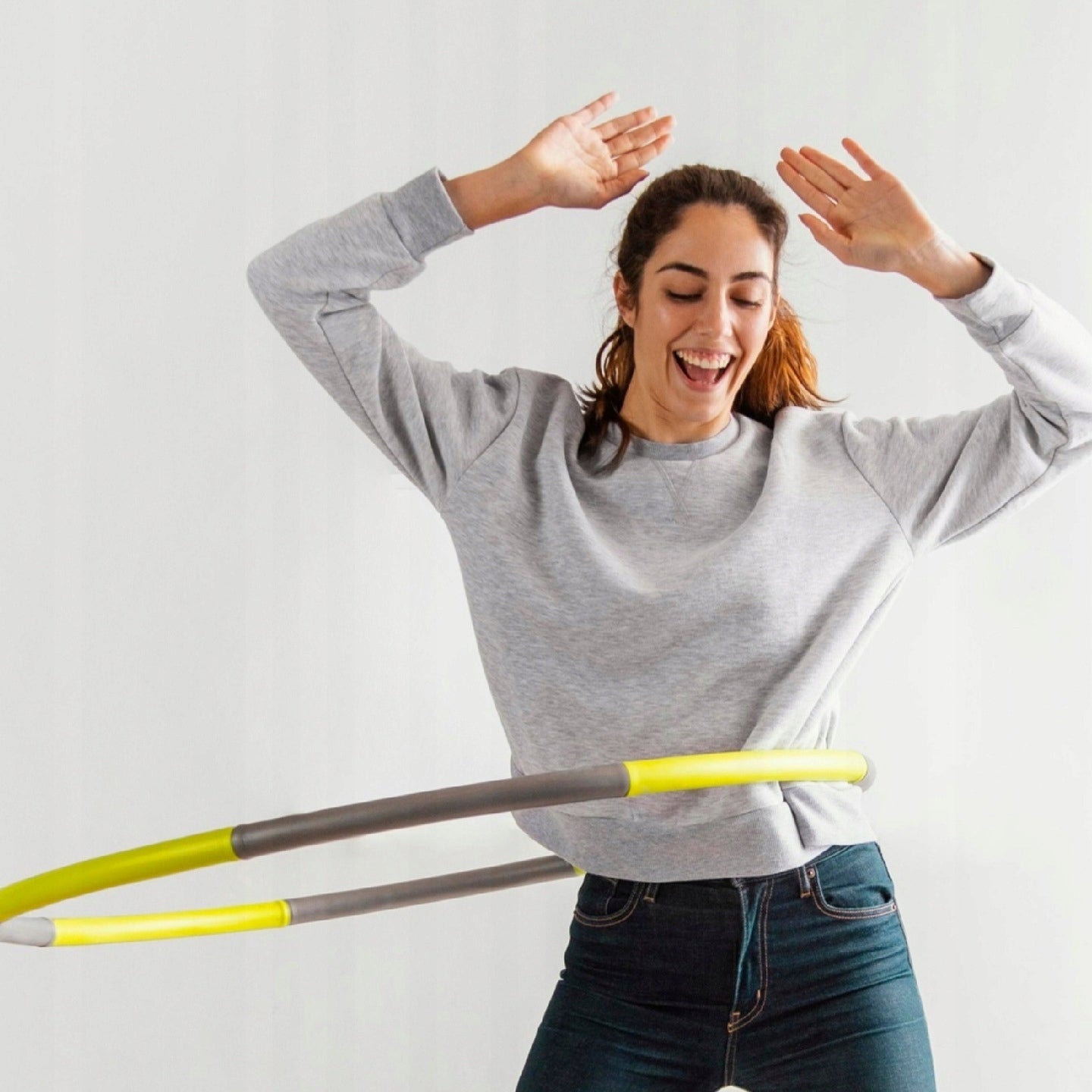 Hula-Hop Exercise Wheel Foam Massage Fitness Weight Loss Yellow Gray EAN (GTIN) 759838171467