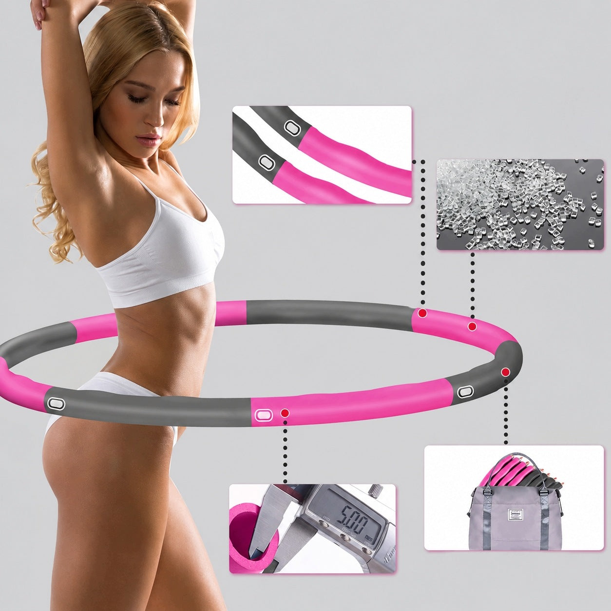 Hula Hop Fitness Dutison 1,2 Kg 88 Cm With Load Folding With Jump Rope Manufacturer code B08R84CG5H