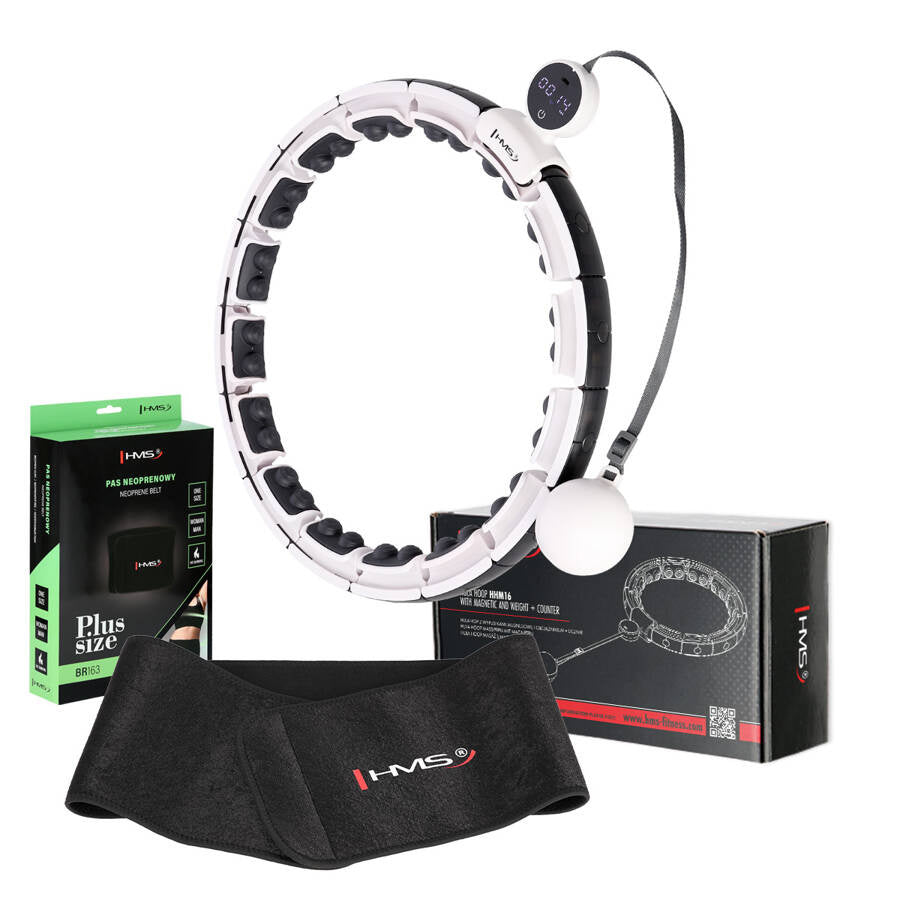 Hula Hop Magnetic With Counter And Exercise Load + Plus Size Belt Color white