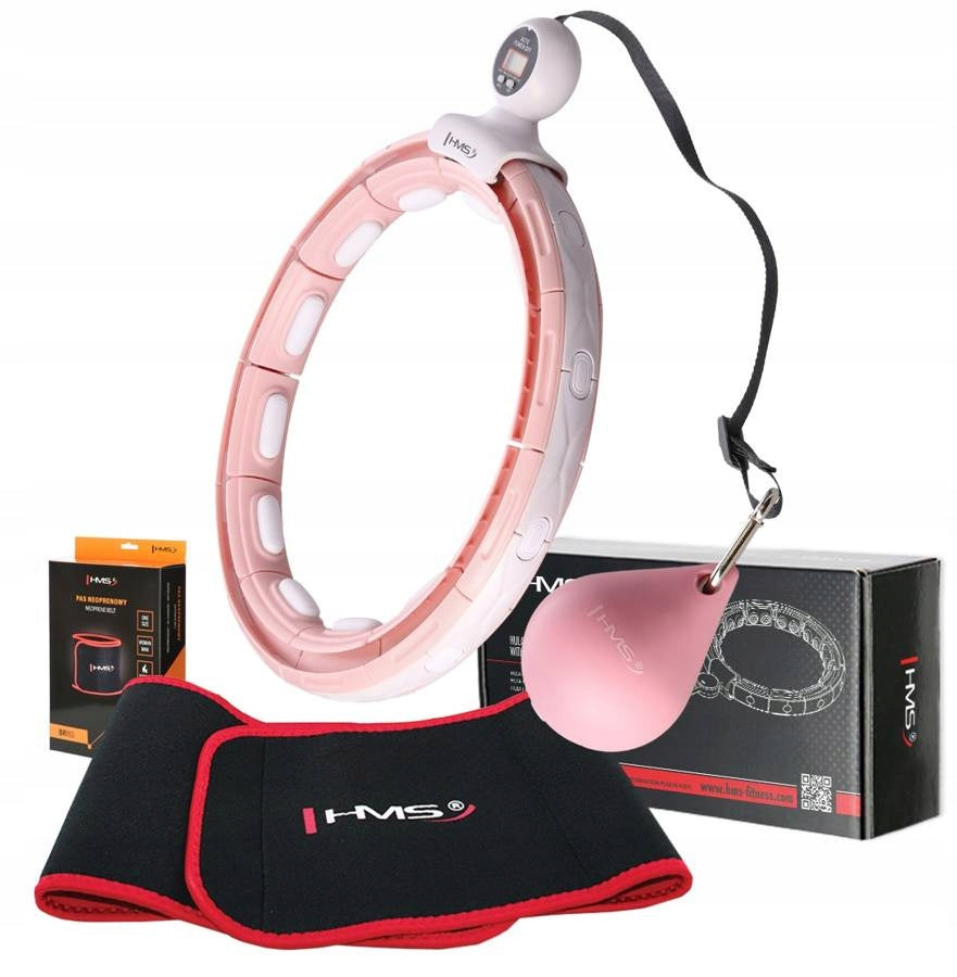 Hula Hop Slimming With Magnetic Protrusion Load + Belt HMS Color pink