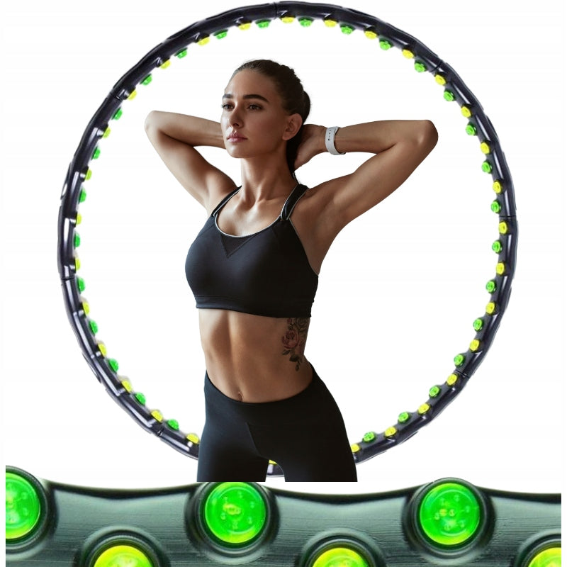 Hula Hop Slimming With Protrusions Magnetic Massager Folding For Exercise