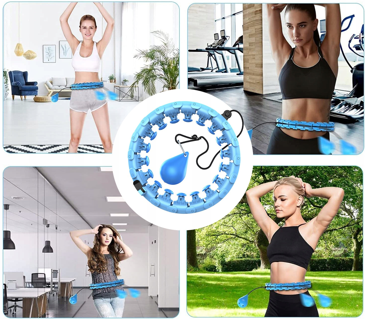 Hula Hop Smart Slimming Modular Massager with Protrusion Weight Color multicolor