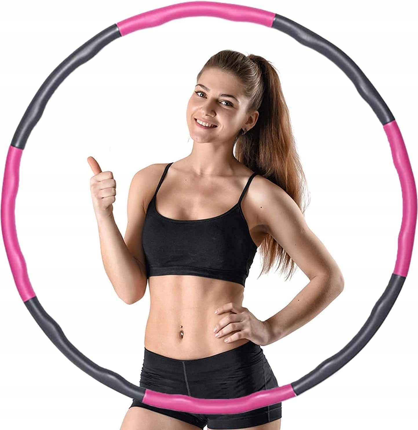 Hula Hop folding 8-element ø 90 cm grey-pink Color gray