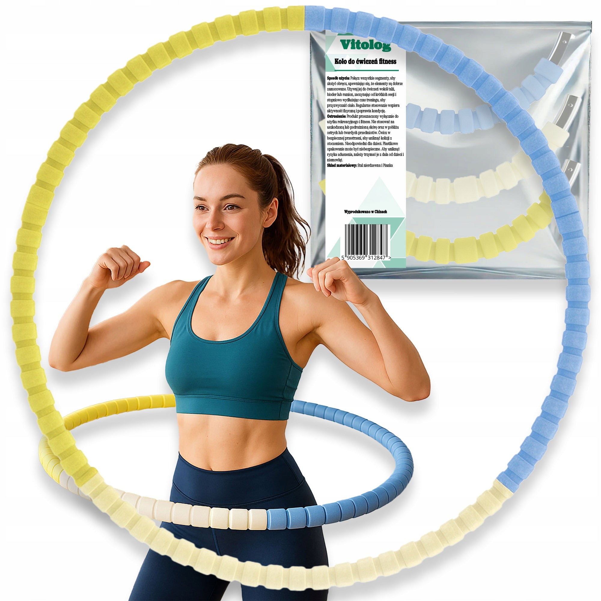 Hula Hop for Abdominal Fitness Exercises Folding Weight Loss Wheel Massaging