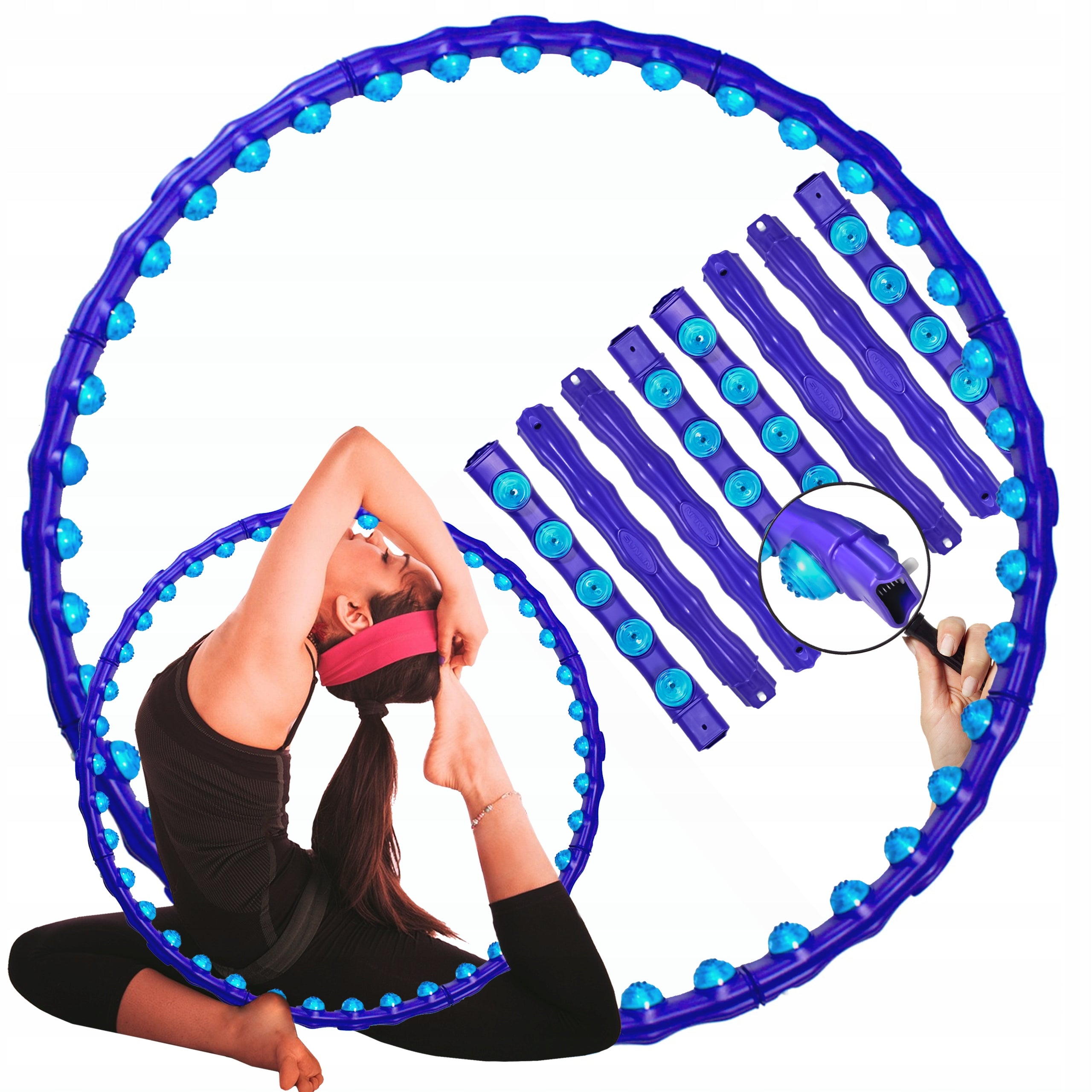 Hula Hop slimming fitness wheel with projections massager foldable smart