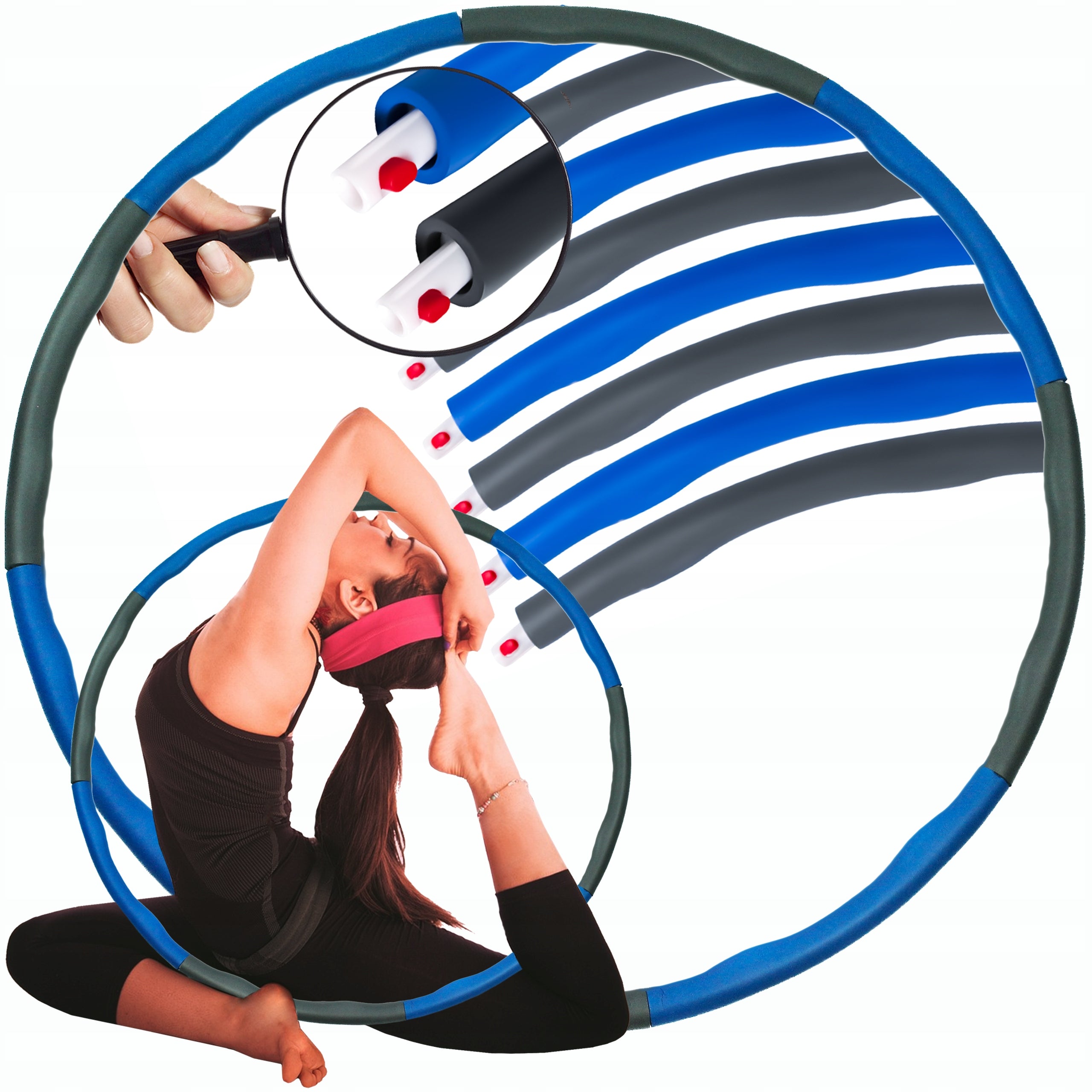 Hula Hop slimming fitness wheel with projections massager folding fit