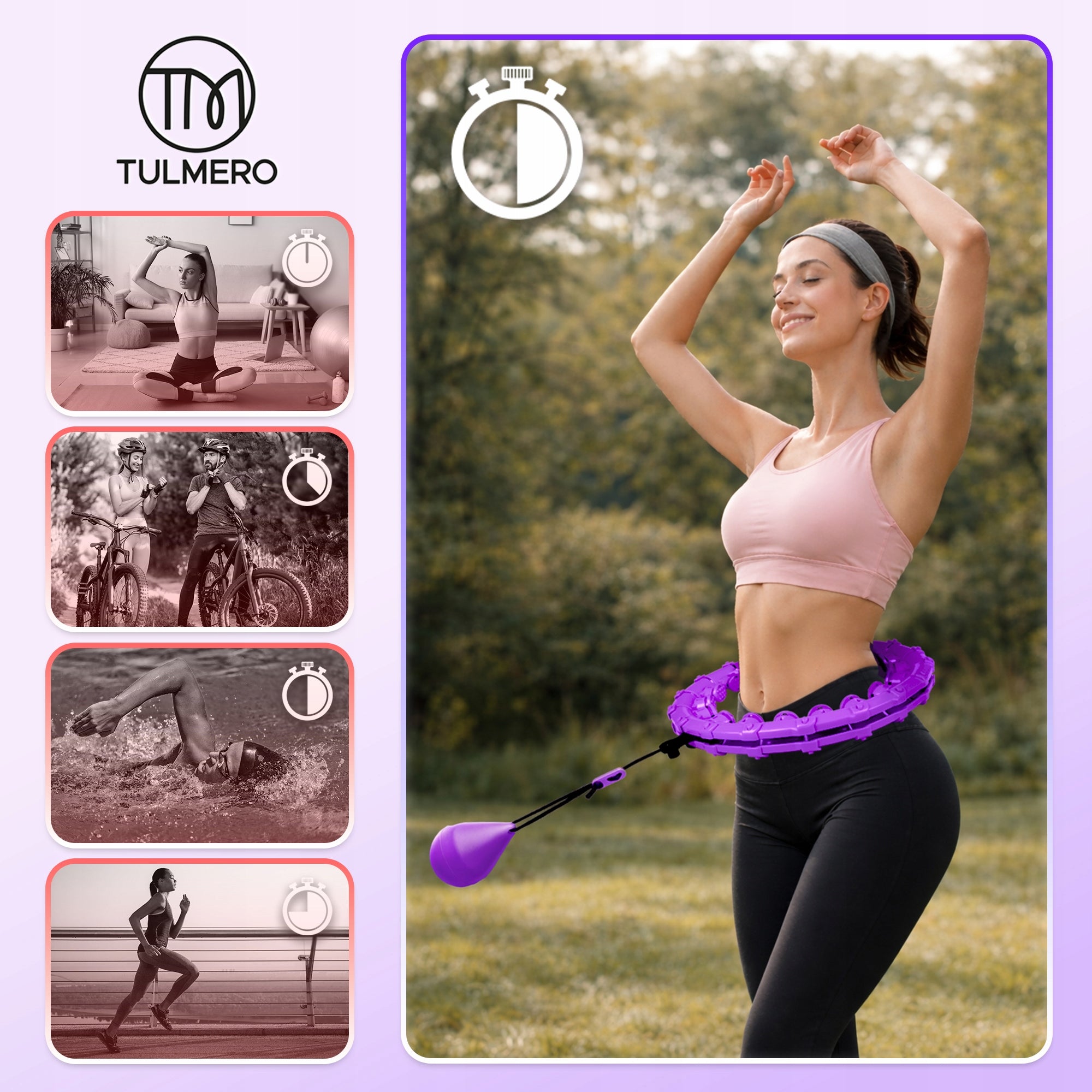 Hula Hop with Load and Protrusions Slimming 24 Elements for Exercise Brand Tulmero