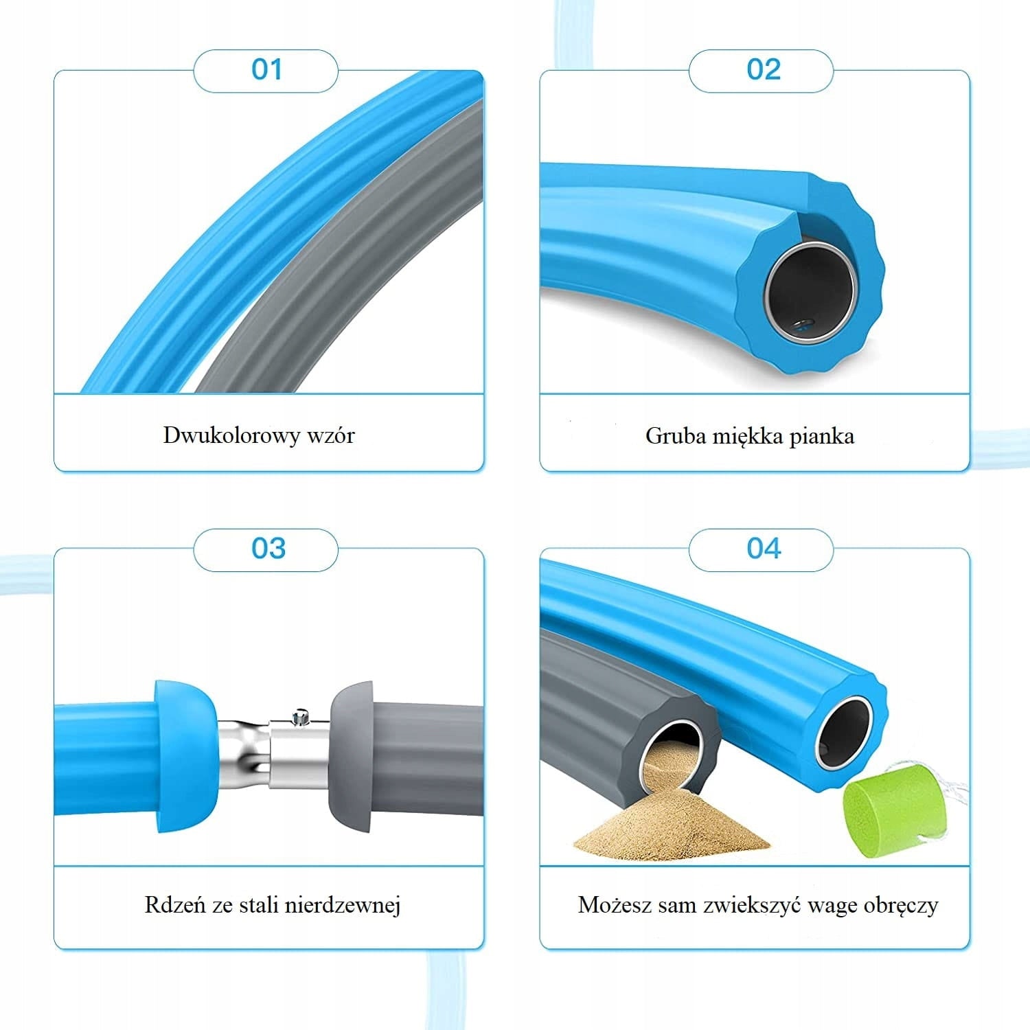 Hula hoop Piiknuo blue-gray 84cm hula hoop Brand Piiknuo