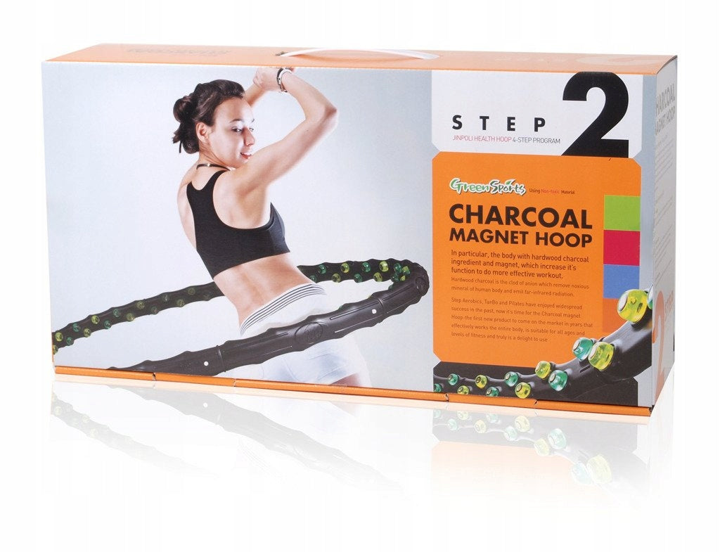 Hula hop Jinpoli Charcoal (diameter 110cm, weight 1,25kg) wheel with massage